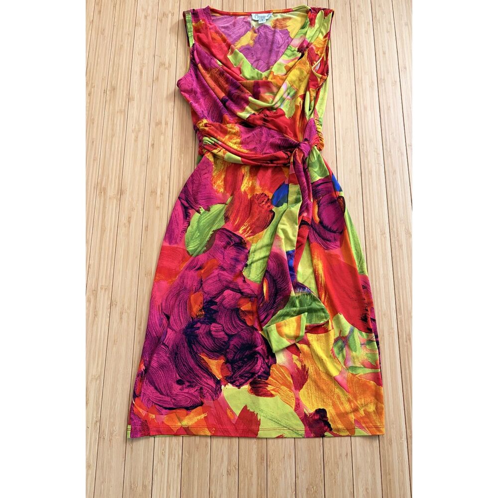 Maggy L Women’s Size 6 Multicolor Tropical Floral Sleeveless Dress